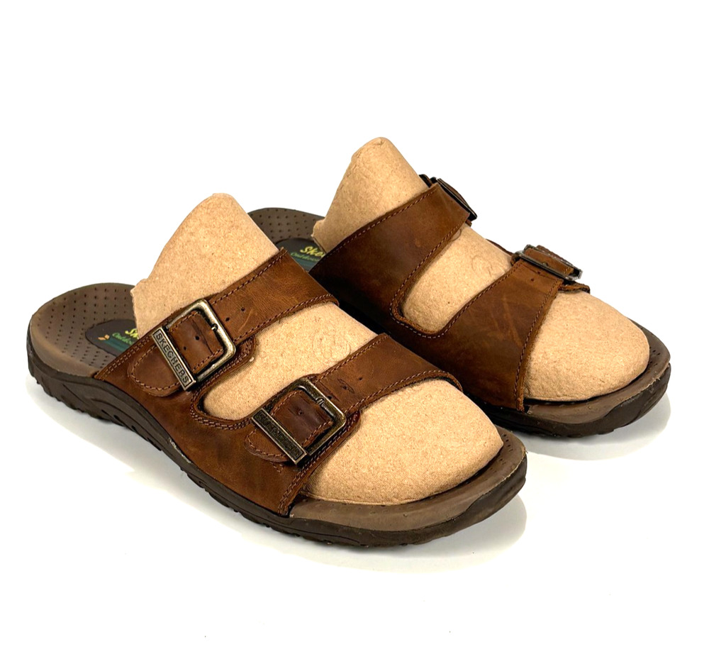 Sketchers Reggae Jammin' Women 9 Dual Strap Leather Open Toe Sandals